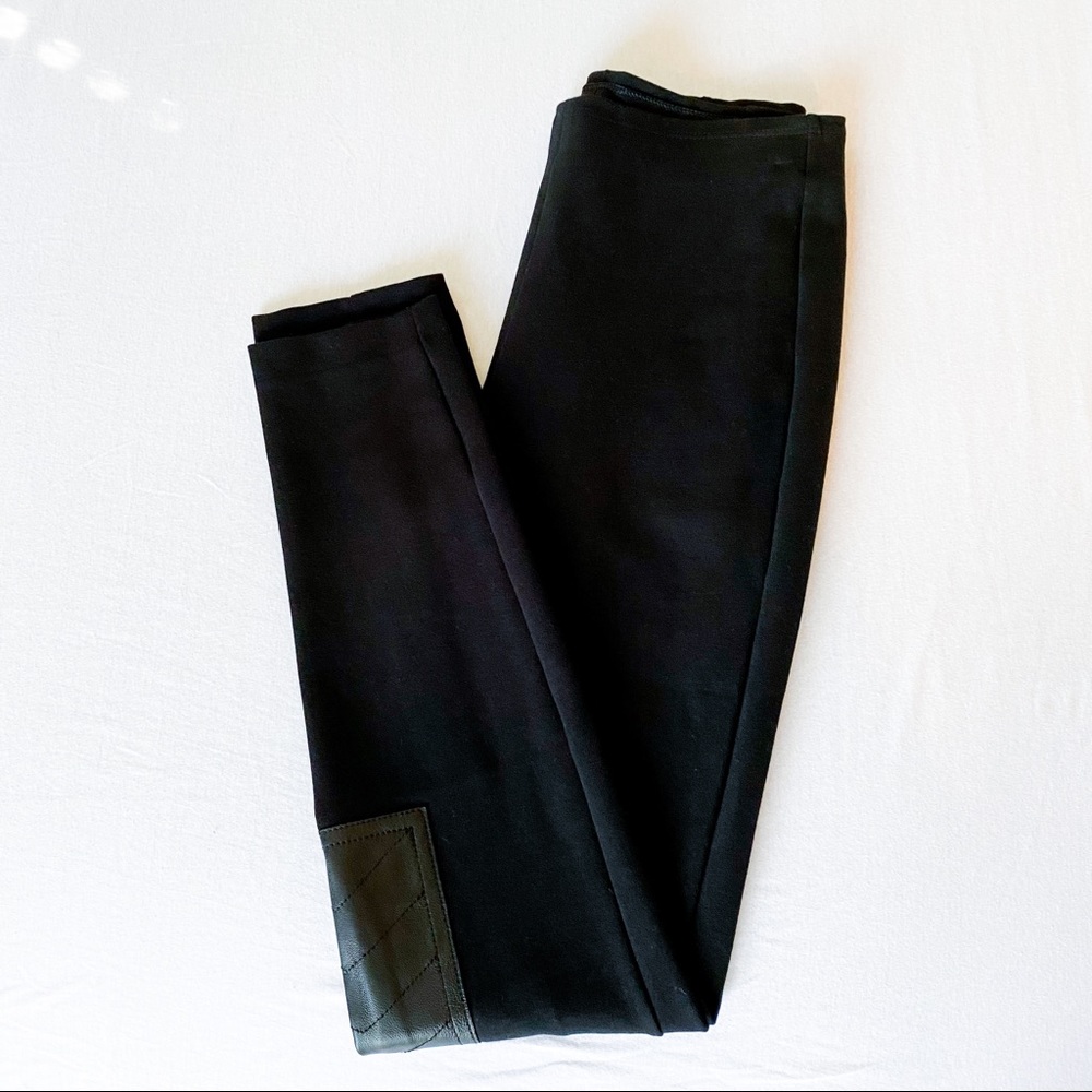 Polo Ralph Lauren Leather Strip Pants Black XS